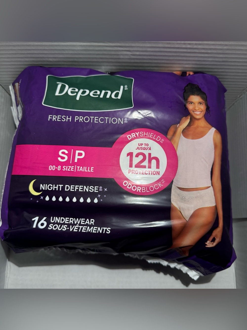 Depend Fresh Protection Night Defense Women's Incontinence Underwear -(S/P)